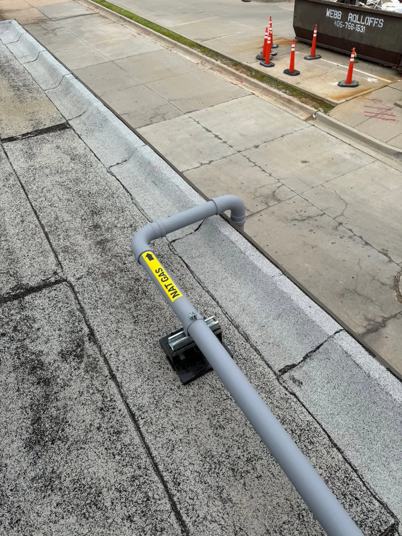 Commercial natural gas meter and riser installed by Stanley Plumbing