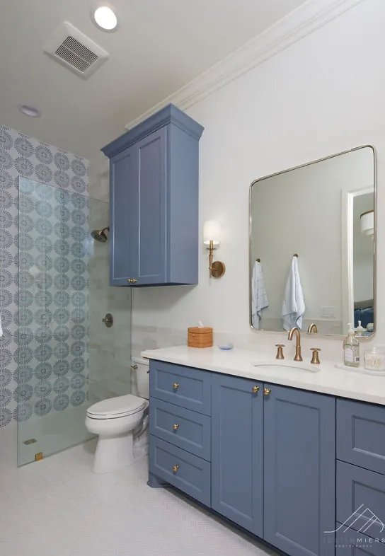 Designer vanity update with brass fixtures