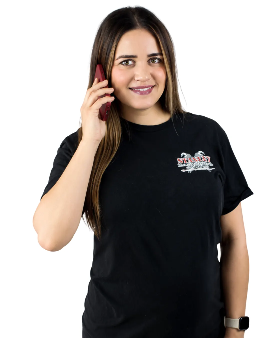 Friendly Stanley Plumbing team member answering a customer call