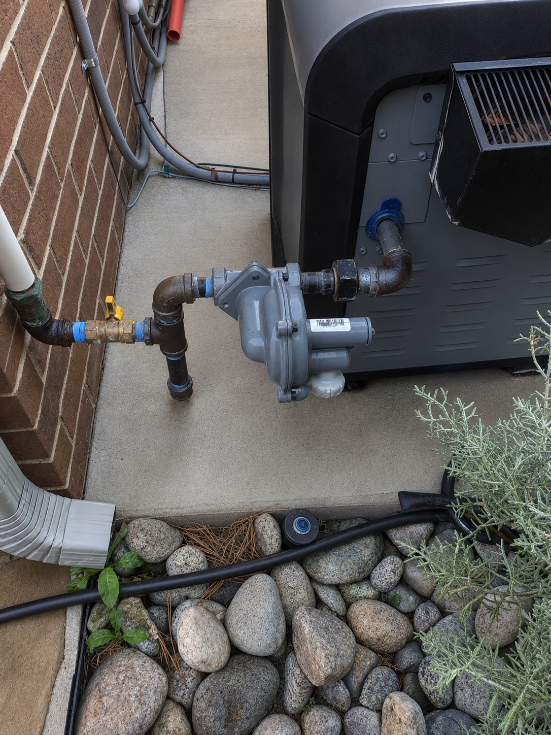 Certified Stanley Plumbing gas line and regulator installation