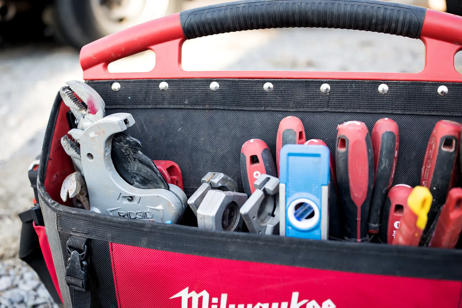 Close-up of professional plumbing tools used by the Stanley Plumbing Services crew
